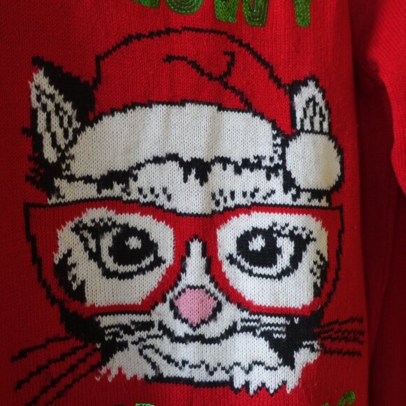 Ardene Meaowy Ugly Christmas Sweater Cat lady Xmas S SM Small - Picture 12 of 15